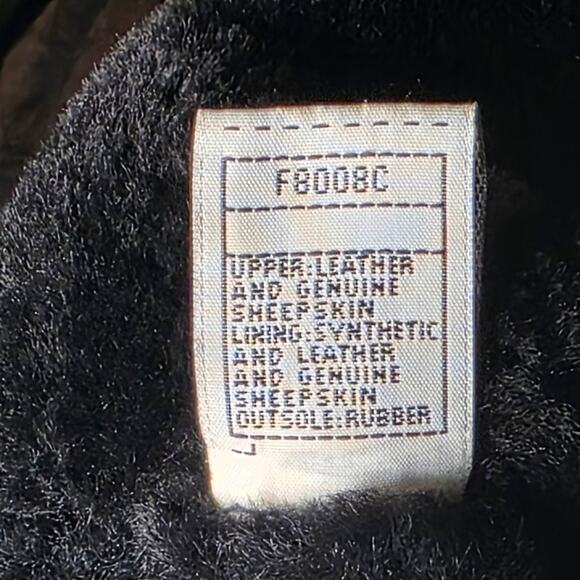 UGG Australia Black Leather & Suede Shearling Mid-Calf Boots Women’s 7.5 - Picture 9 of 11